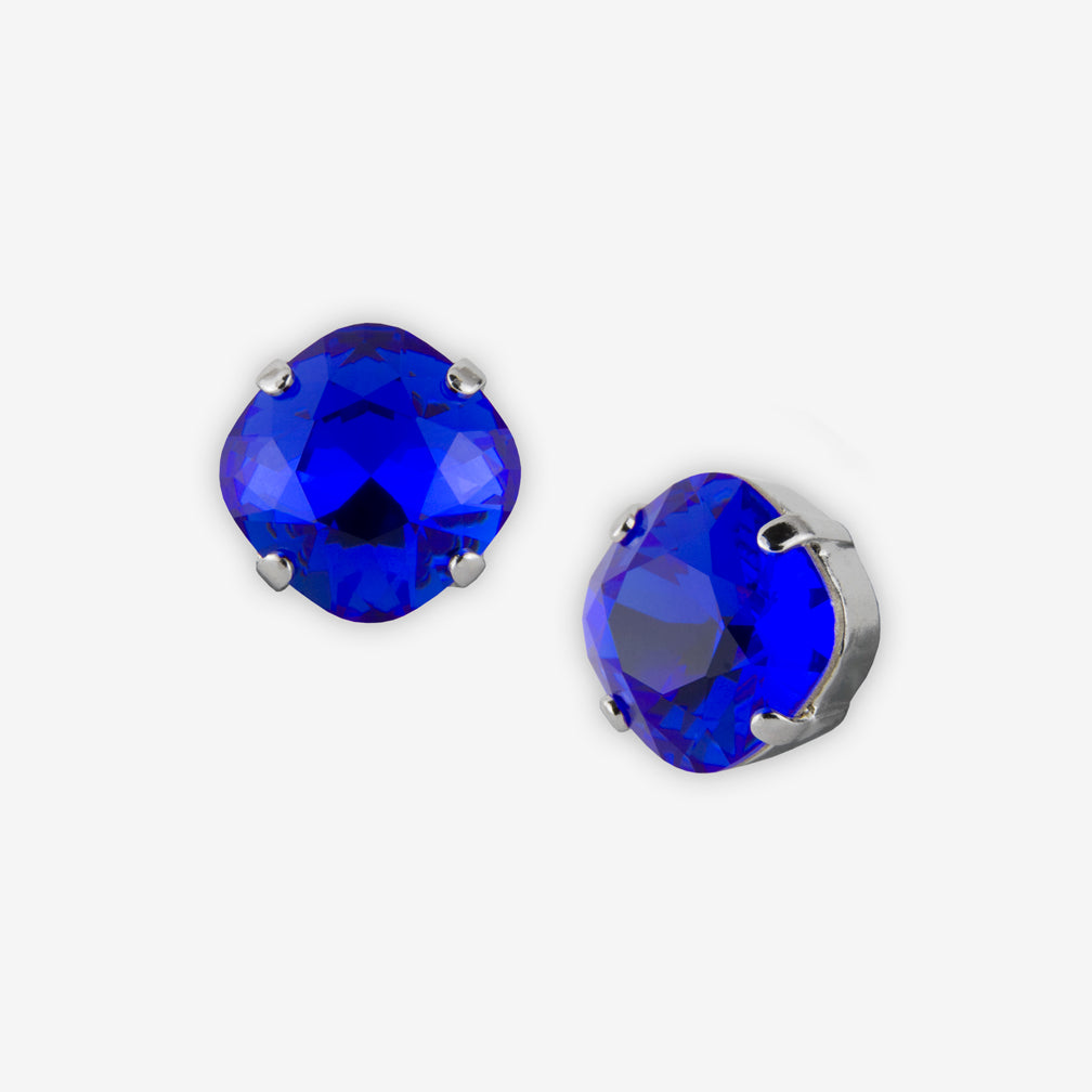 Noon Designs: Earrings: Small Dazzling Stud, Royal Blue