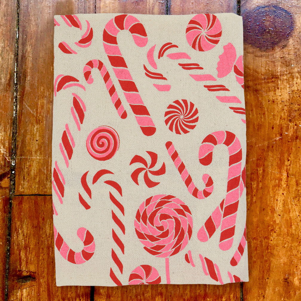 Noon Designs: Tea Towel: Candy Canes