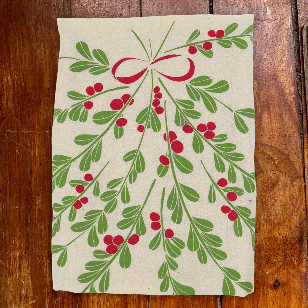 Noon Designs: Tea Towel: Mistletoe