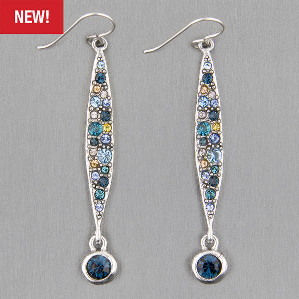 Patricia Locke Jewelry: Eucalyptus Earrings in Ciel Bleu