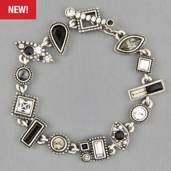 Patricia Locke Jewelry: Crazy Quilt Bracelet in Black & White