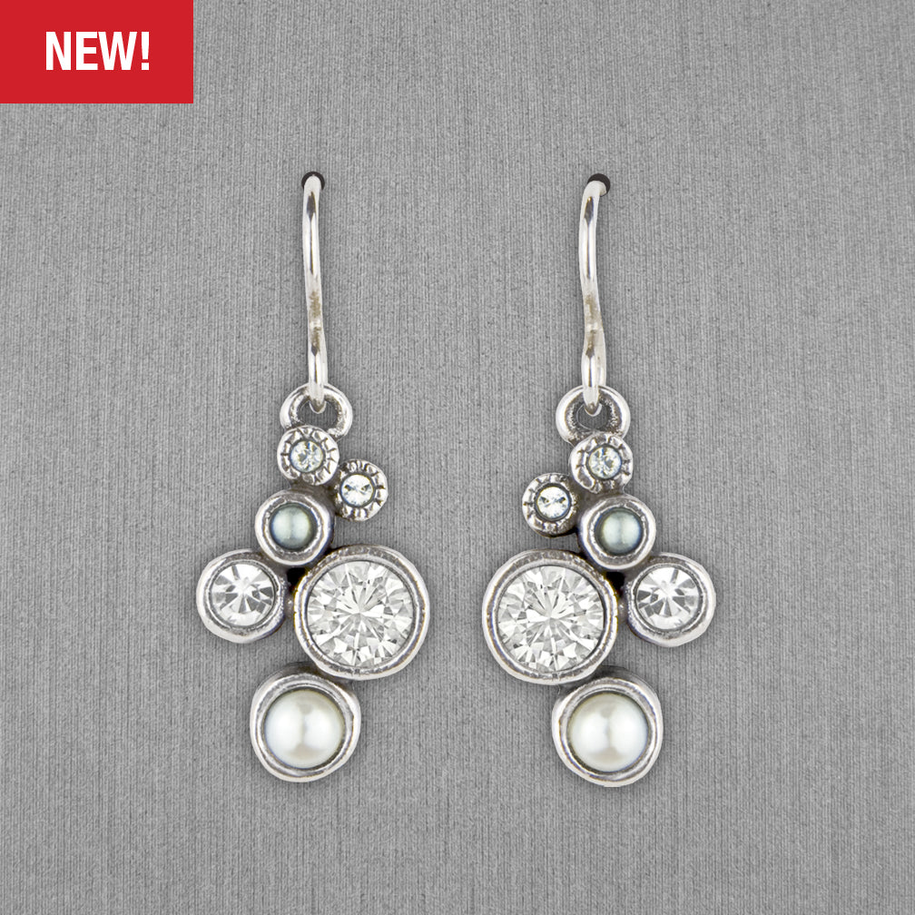Patricia Locke Jewelry: Splash Earrings in Crystal Pearl