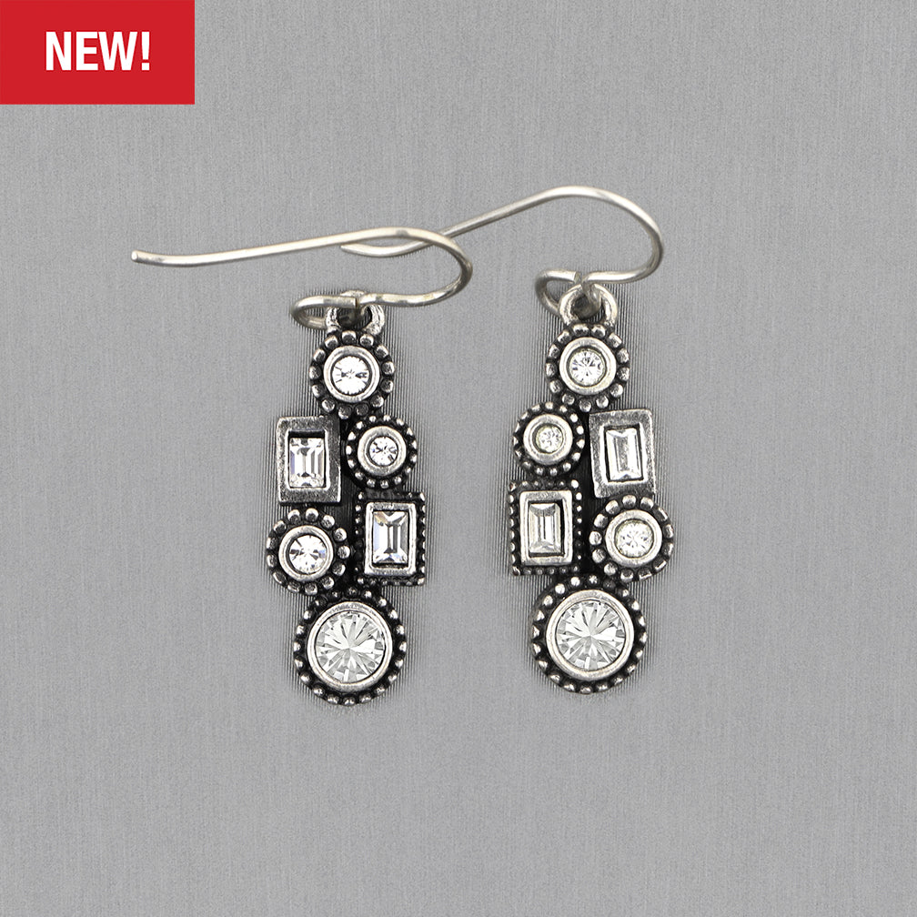 Patricia Locke Jewelry: Folk Art Earrings in All Crystal