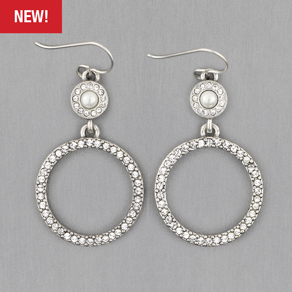 Patricia Locke Jewelry: Ring Master Earrings in Crystal Pearl