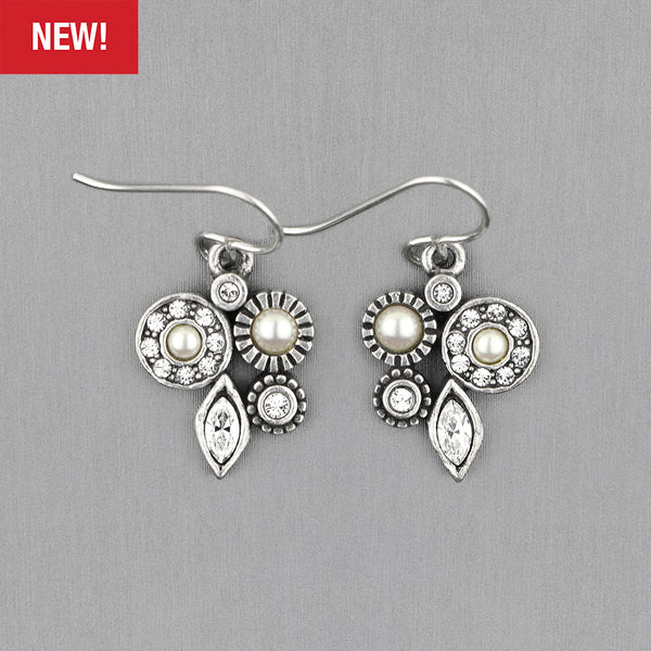 Patricia Locke Jewelry: Orchid Earrings in Crystal Pearl