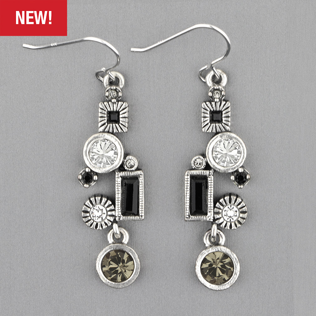 Patricia Locke Jewelry: Times Square Earrings in Black & White