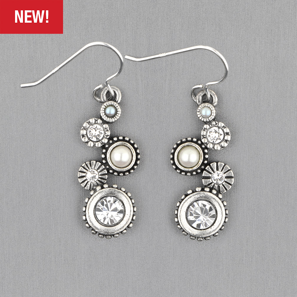 Patricia Locke Jewelry: Pungi Earrings in Crystal Pearl