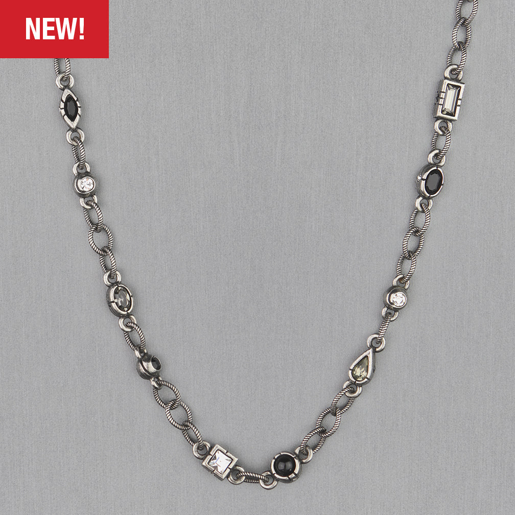 Patricia Locke Jewelry: Electric Parade Necklace in Black & White