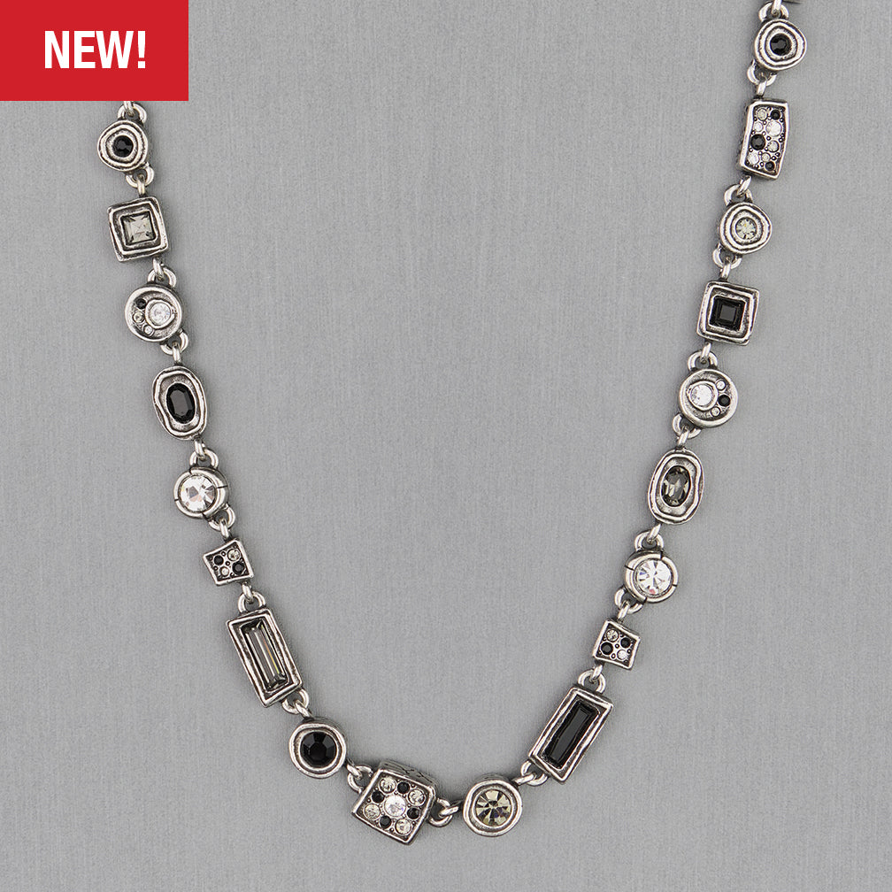 Patricia Locke Jewelry: Line Dance Necklace in Black & White