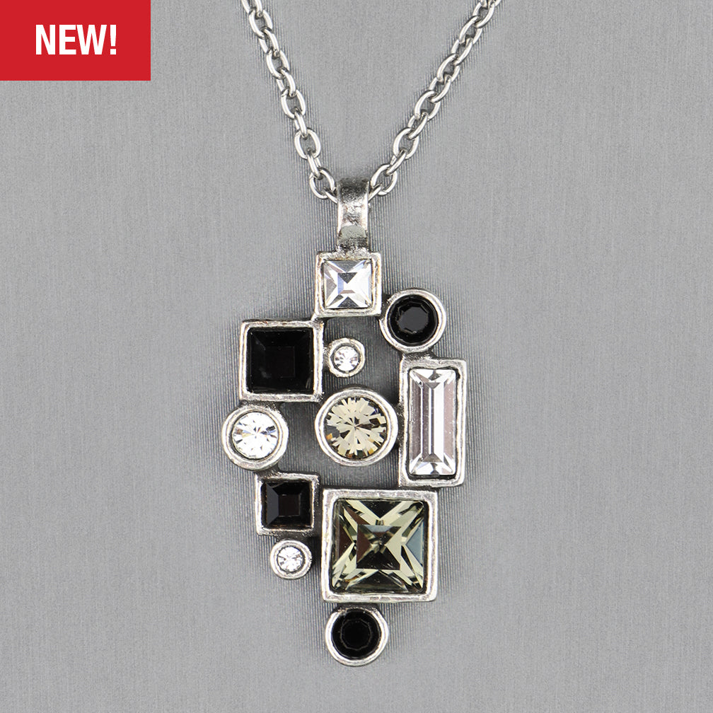 Patricia Locke Jewelry: Montage Necklace in Black & White