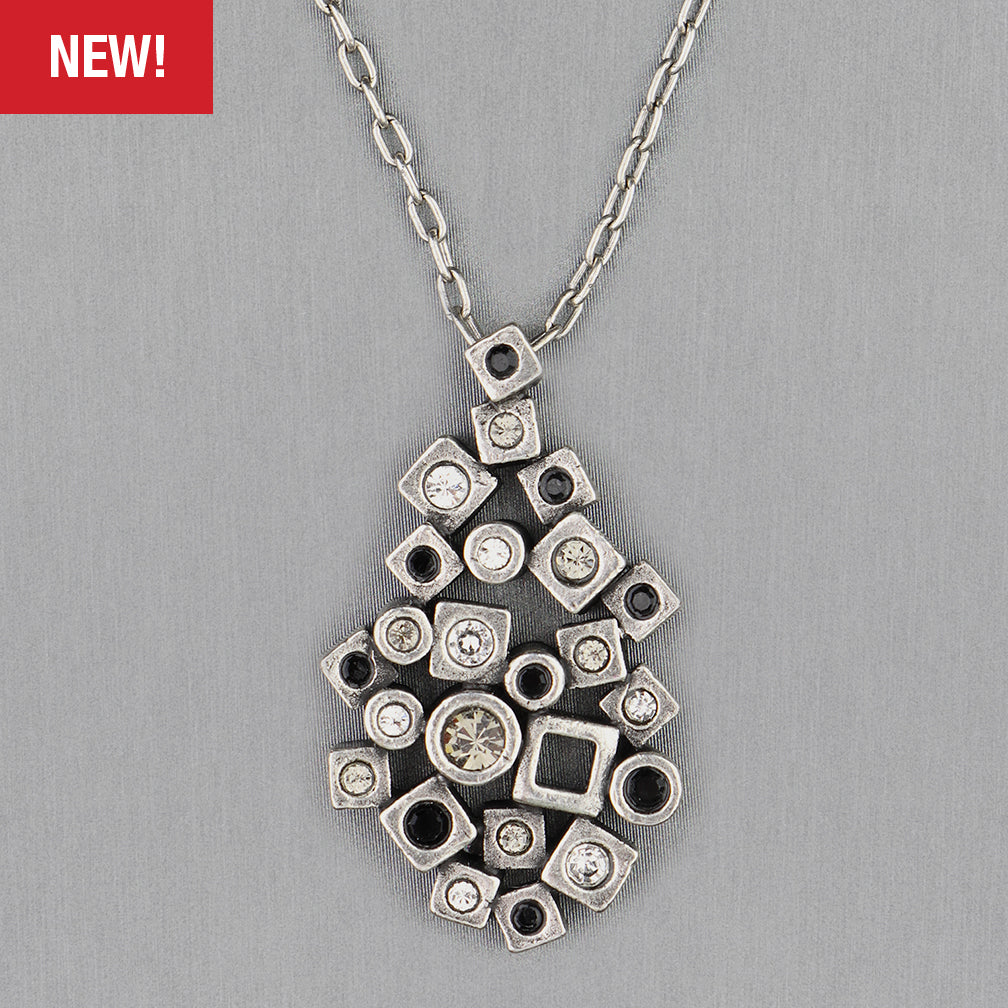 Patricia Locke Jewelry: Scatterplot Necklace in Black & White