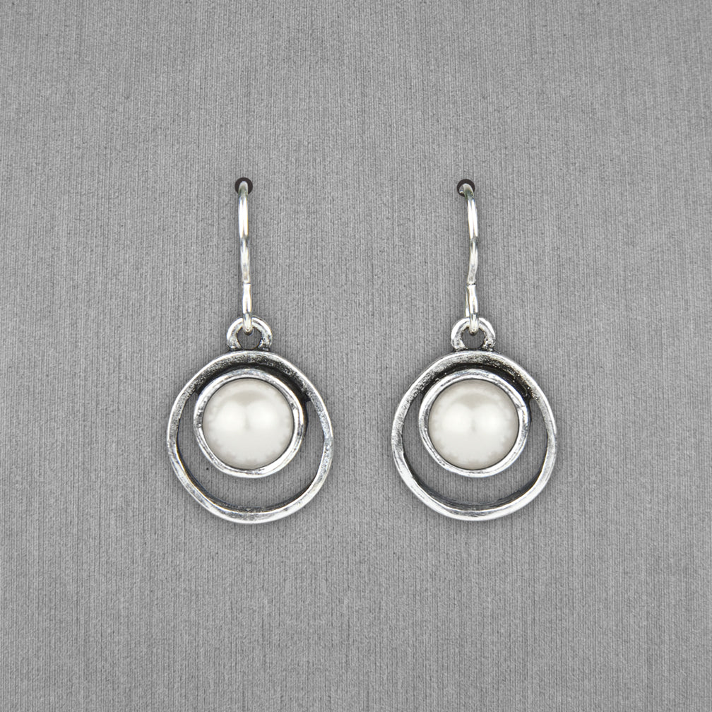 Patricia Locke Jewelry: Skeeball Earrings in Pearl
