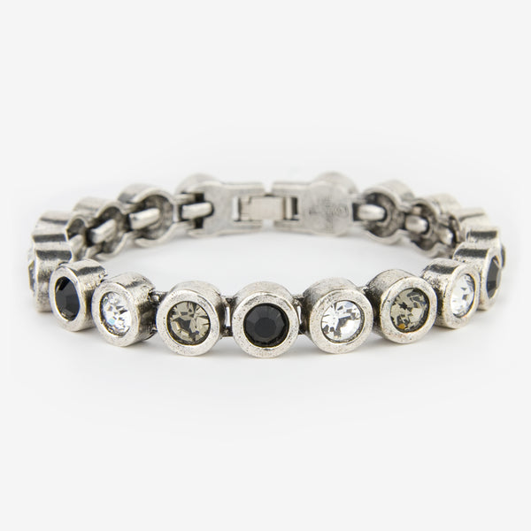 Patricia Locke Jewelry: Tennis Bracelet in Black & White, 7"
