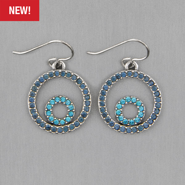 Patricia Locke Jewelry: Swinging Circles Earrings in True Blue