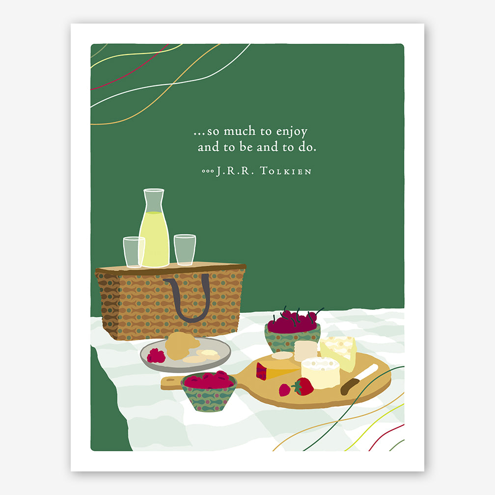 Positively Green Birthday Card: "...so much to enjoy and to be and to do." —J.R.R. Tolkien