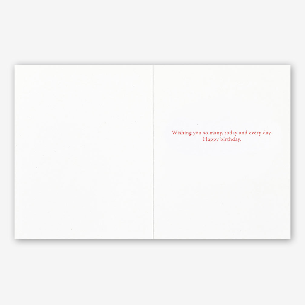 Positively Green Birthday Card: “…one grows rich by marvelous moments.” —Romy Schneider