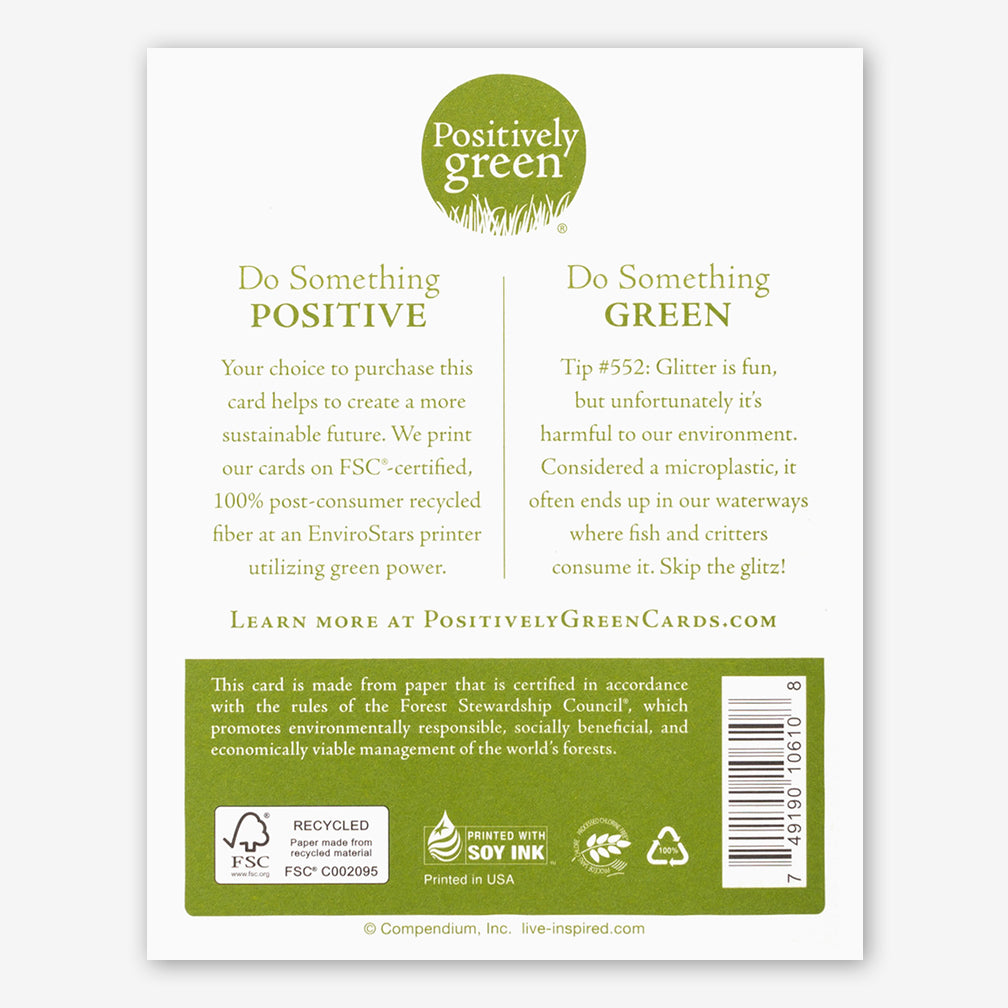 Positively Green Birthday Card: “Everything is made out of Magic…” —Frances Hodgson Burnett