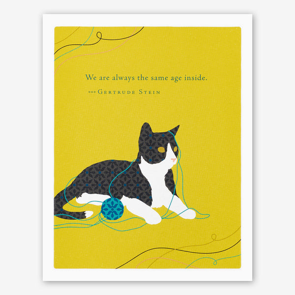 Positively Green Birthday Card: “We are always the same age inside.” —Gertrude Stein