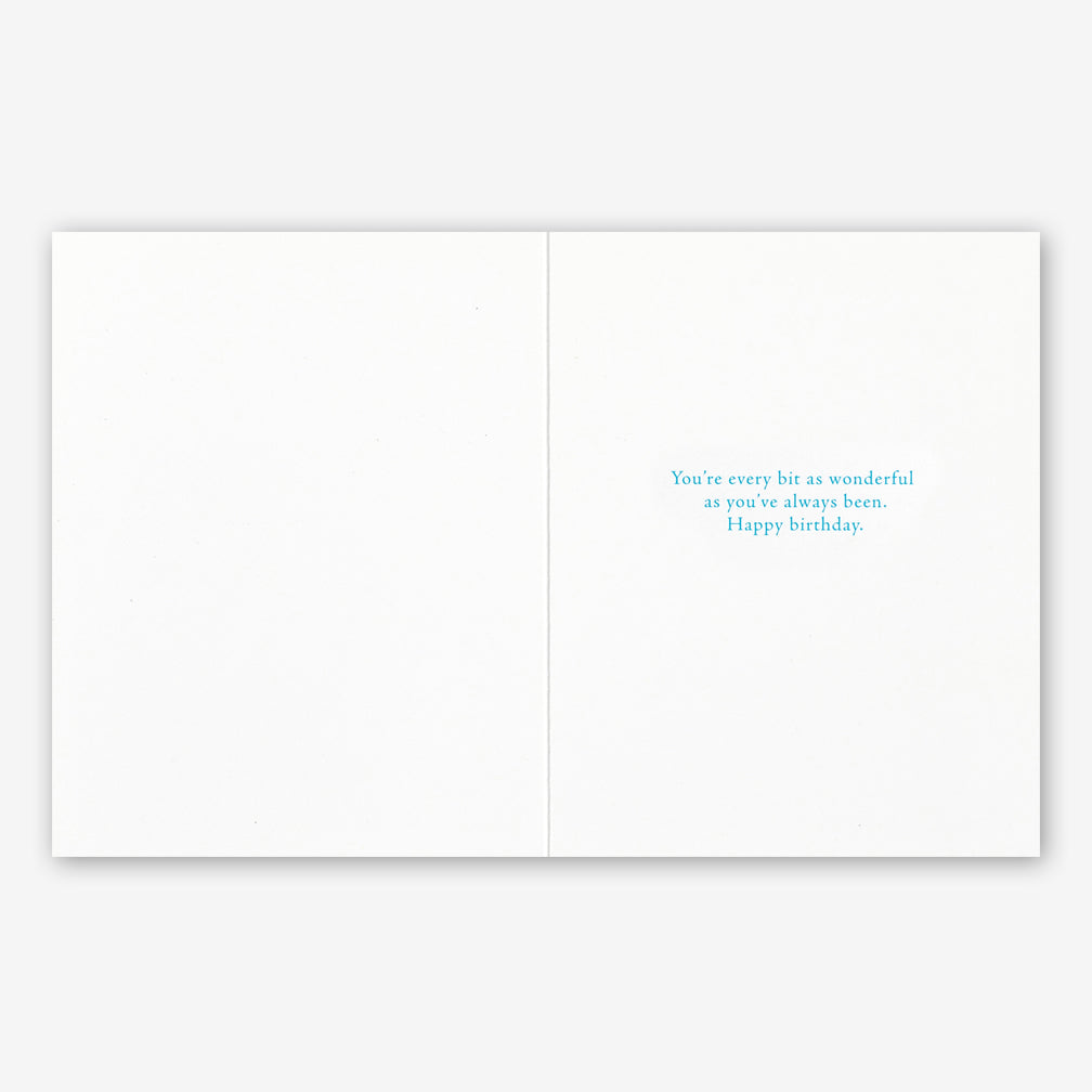 Positively Green Birthday Card: “We are always the same age inside.” —Gertrude Stein