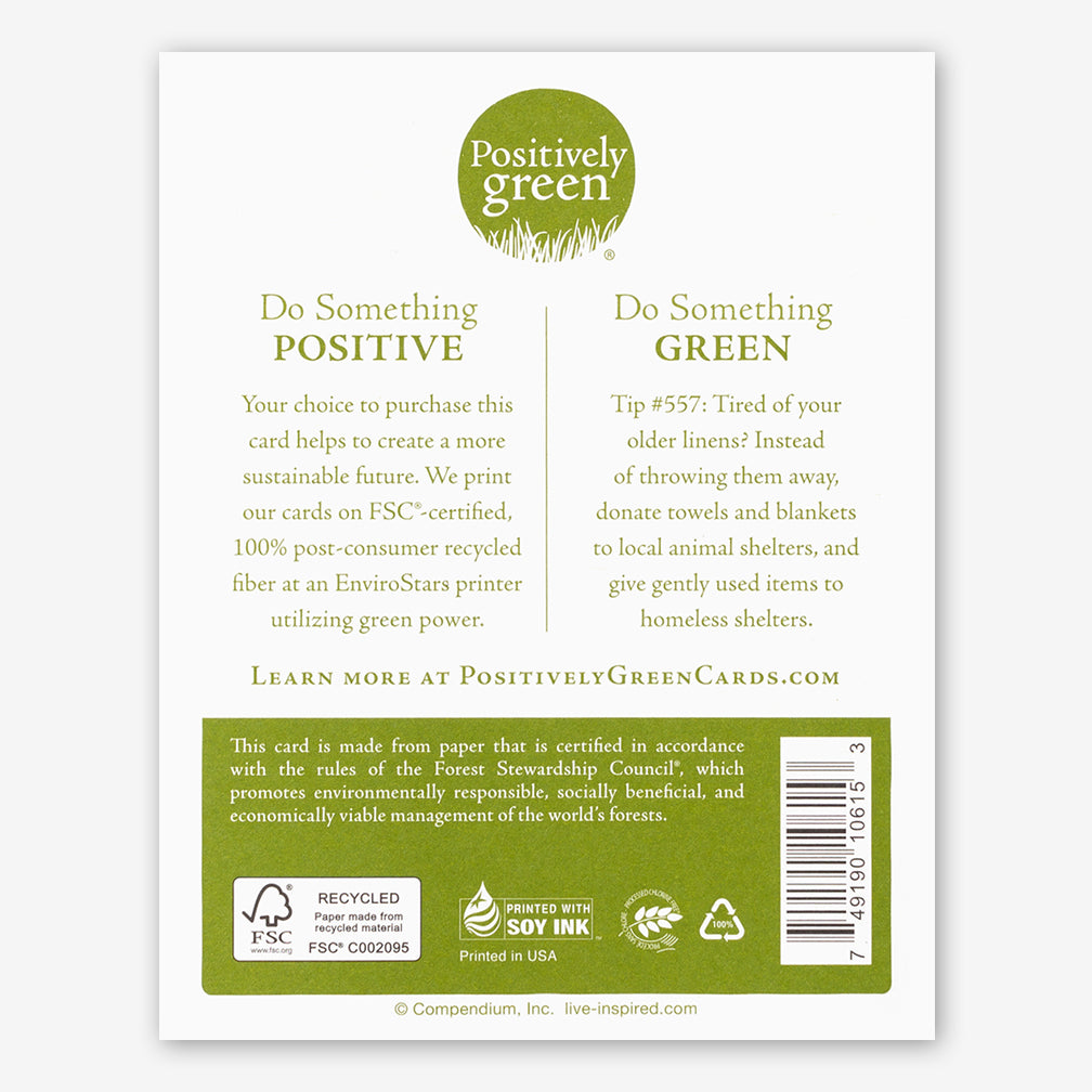 Positively Green Birthday Card: “We are always the same age inside.” —Gertrude Stein