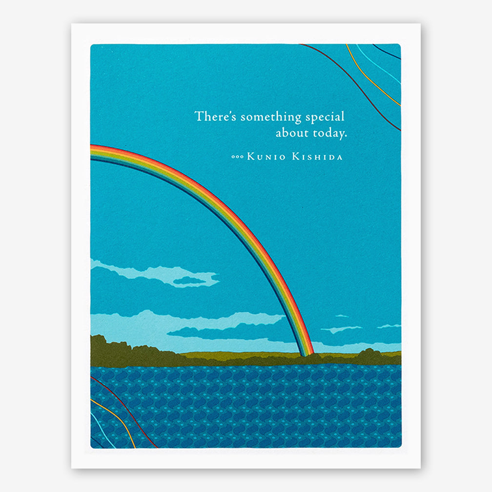 Positively Green Birthday Card: “There’s something special about today.” — Kunio Kishida