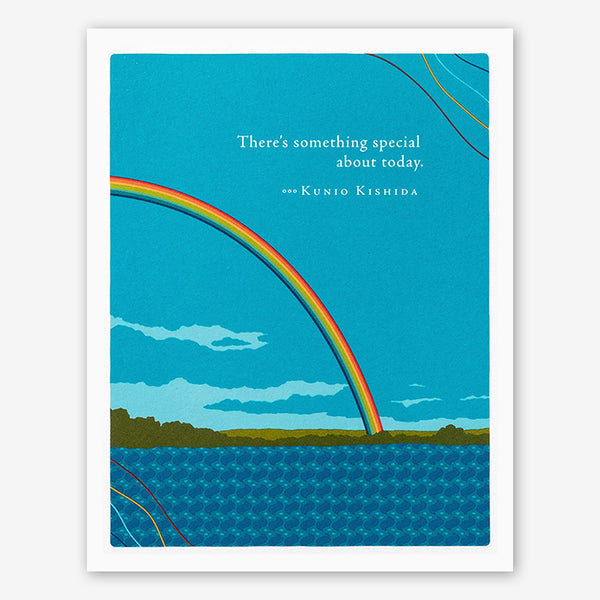 Positively Green Birthday Card: “There’s something special about today.” — Kunio Kishida