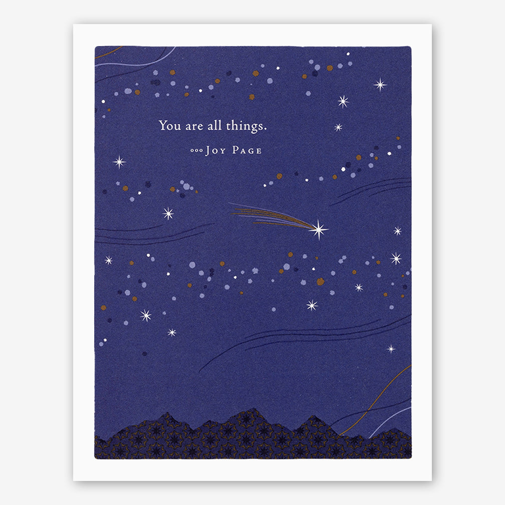 Positively Green Birthday Card: “You are all things.” —Joy Page
