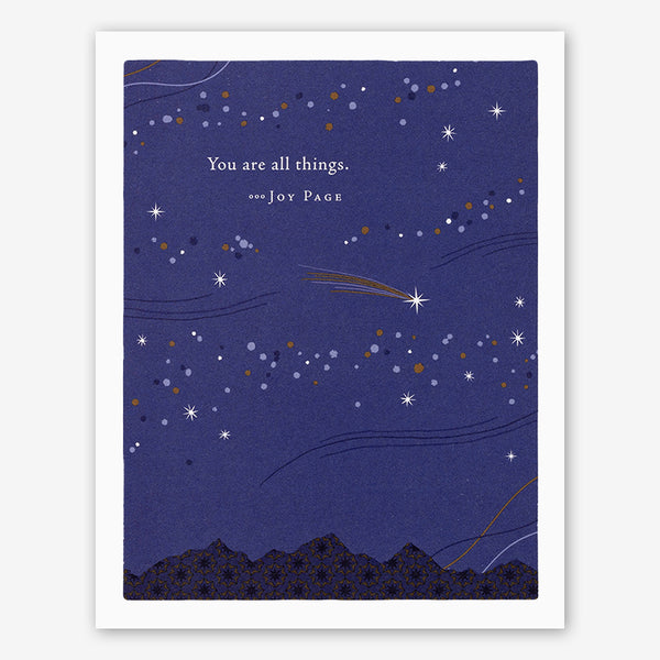 Positively Green Birthday Card: “You are all things.” —Joy Page