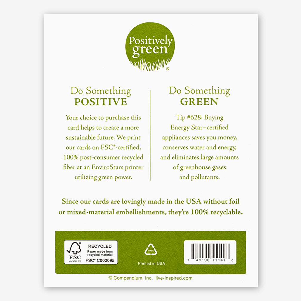 Positively Green Birthday Card: “You are all things.” —Joy Page