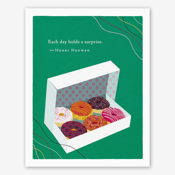 Positively Green Birthday Card: “Each day holds a surprise.” —Henri Nouwen
