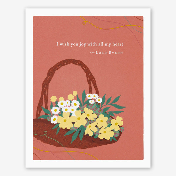 Positively Green Birthday Card: “I wish you joy with all my heart.” —Lord Byron