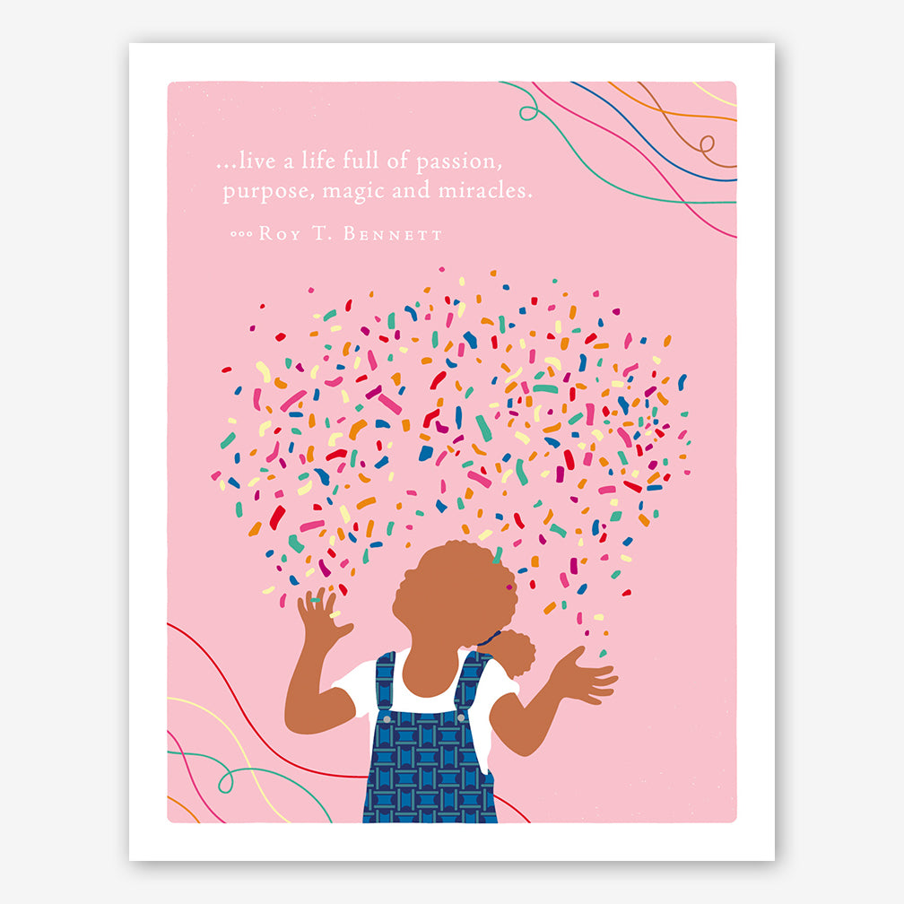 Positively Green Birthday Card: "...live a life full of passion, purpose, magic and miracles." —Roy T. Bennett