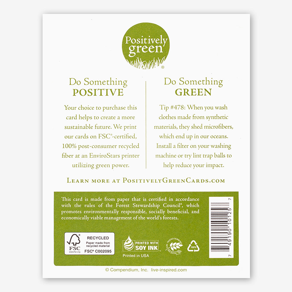 Positively Green Friendship Card: “In my friend, I find a second self.” —Isabel Norton