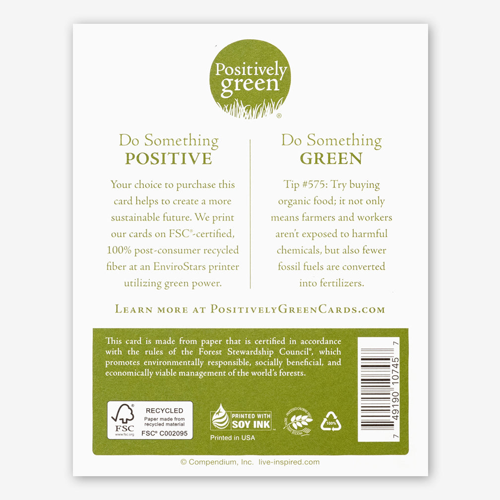 Positively Green Friendship Card: “Yes, we must ever be friends…” —Henry Wadsworth Longfellow