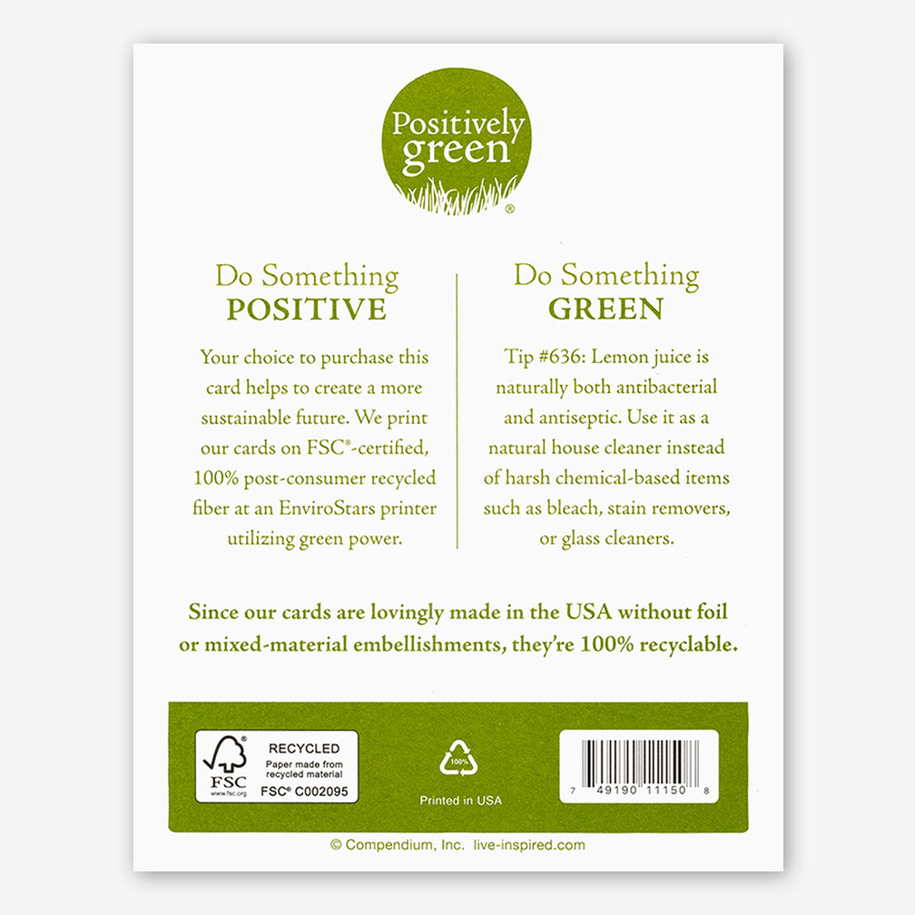 Positively Green Friendship Card: “Friendship makes all of life shine brightly.” —Henri Nouwen