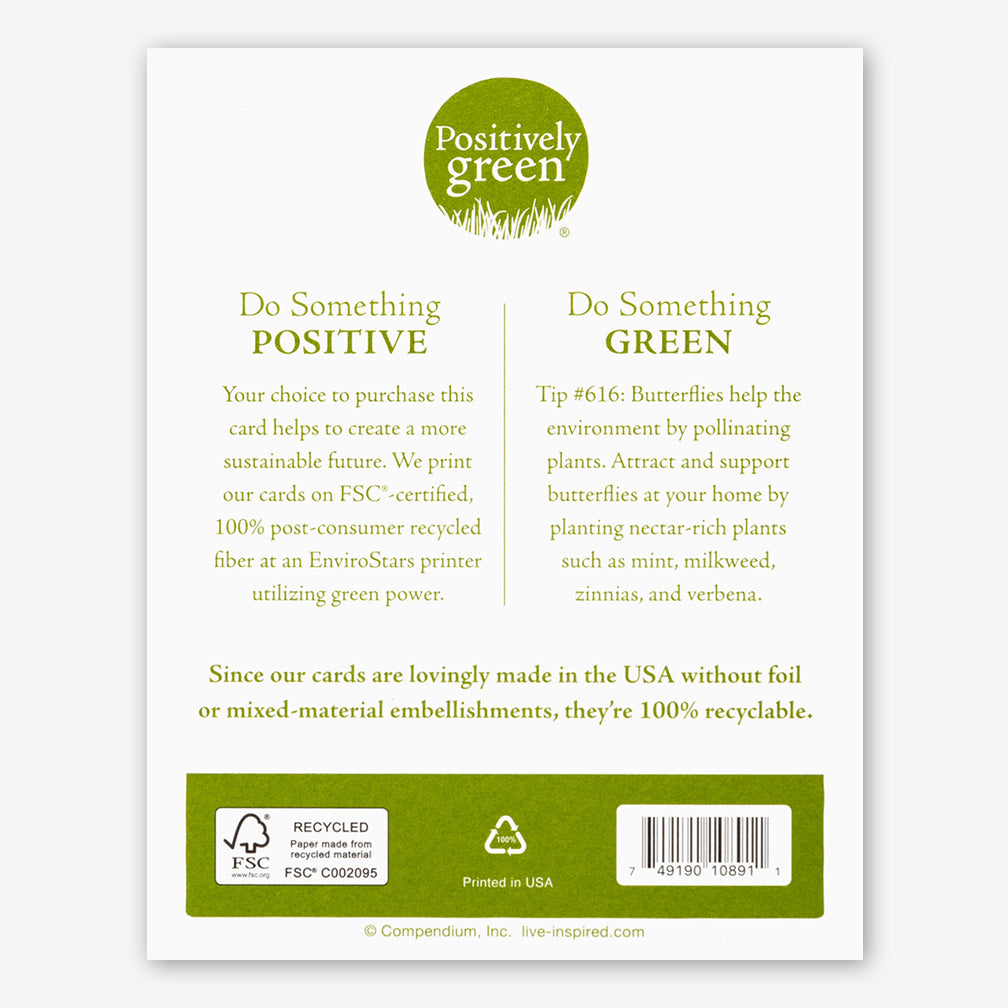 Positively Green Thank You Card: “You really can change the world if you care enough.” —Marian Wright Edelman