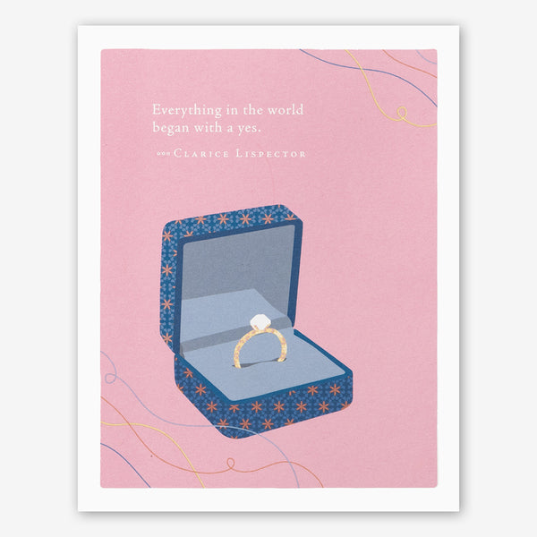 Positively Green Wedding Card: “Everything in the world began with a yes.” —Clarice Lispector