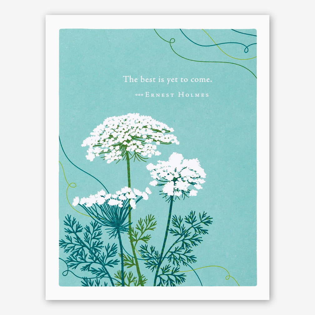 Positively Green Wedding Card: “The best is yet to come.” —Ernest Holmes