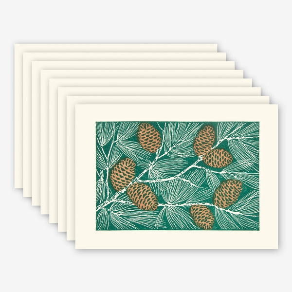 Saturn Press Holiday Box of Cards: Pinecones