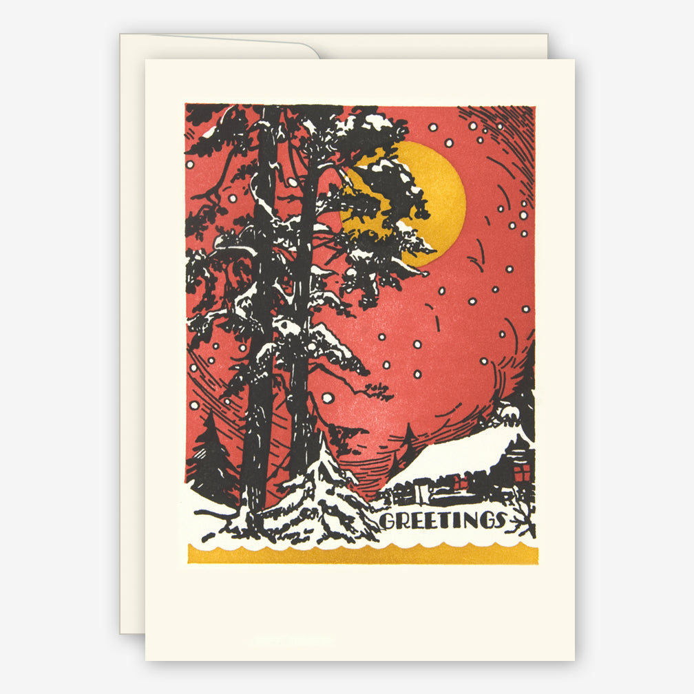 Saturn Press Holiday Box of Cards: Red Sky