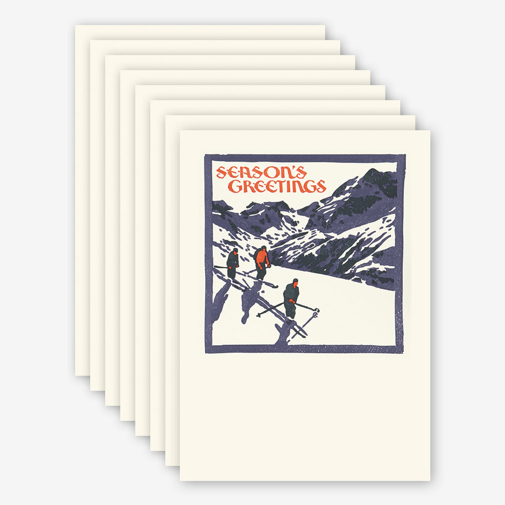 Saturn Press Holiday Box of Cards: Morning Ski