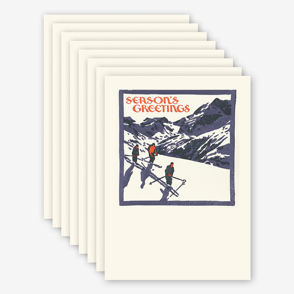 Saturn Press Holiday Box of Cards: Morning Ski