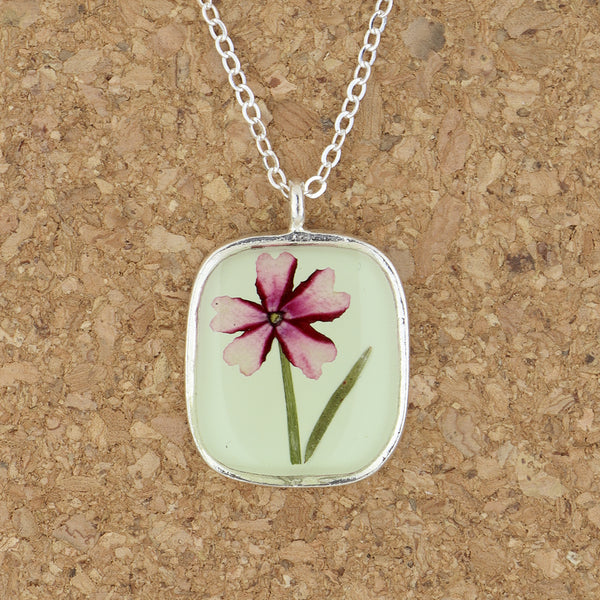 Shari Dixon Necklace: Verbena On the Beach, Medium Rectangle
