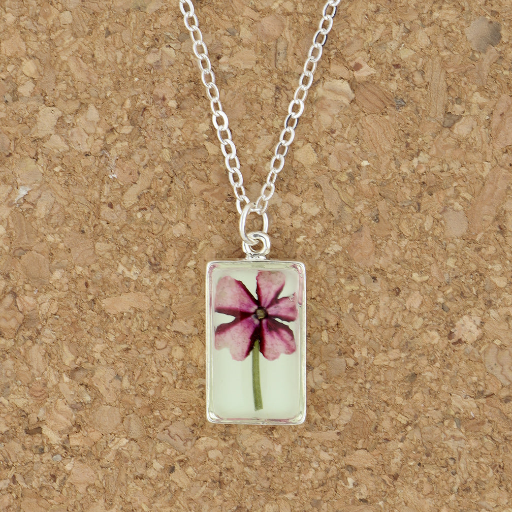Shari Dixon Necklace: Verbena On the Beach, Small Rectangle