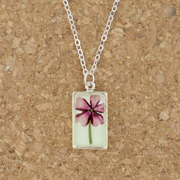 Shari Dixon Necklace: Verbena On the Beach, Small Rectangle