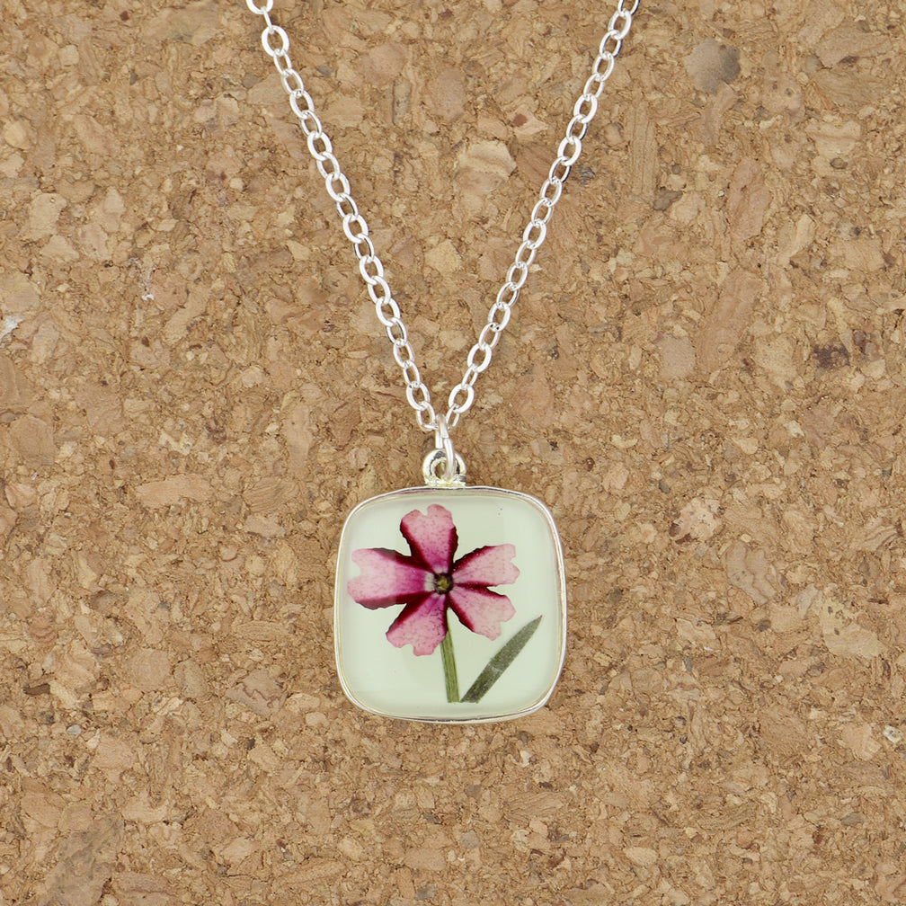 Shari Dixon Necklace: Verbena On the Beach, Small Square
