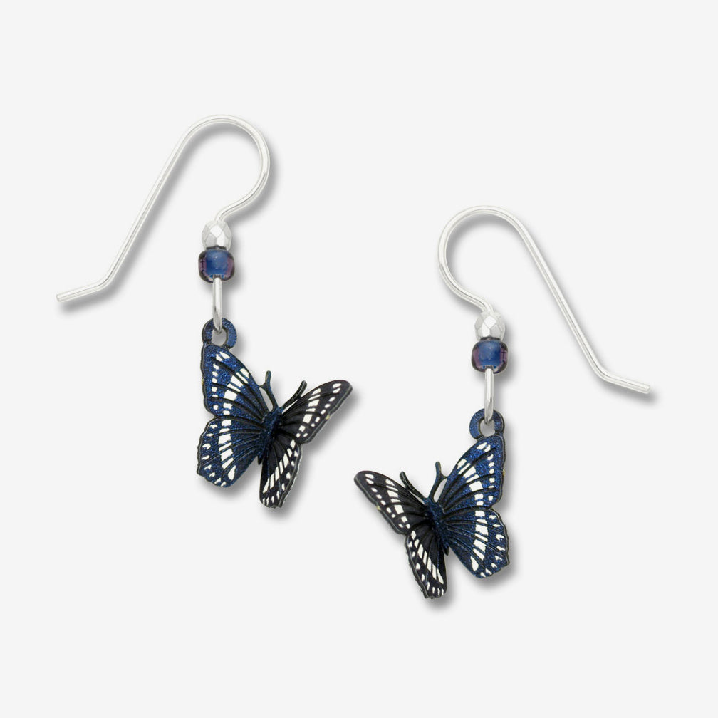 Sienna Sky Earrings: Folded Butterfly in Dark Blue