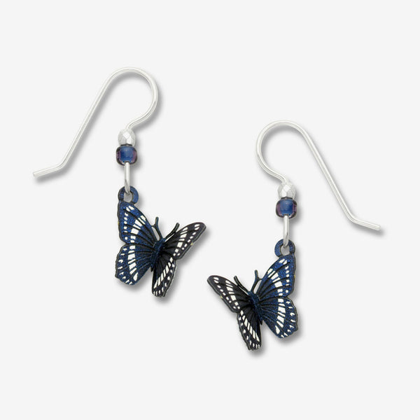 Sienna Sky Earrings: Folded Butterfly in Dark Blue
