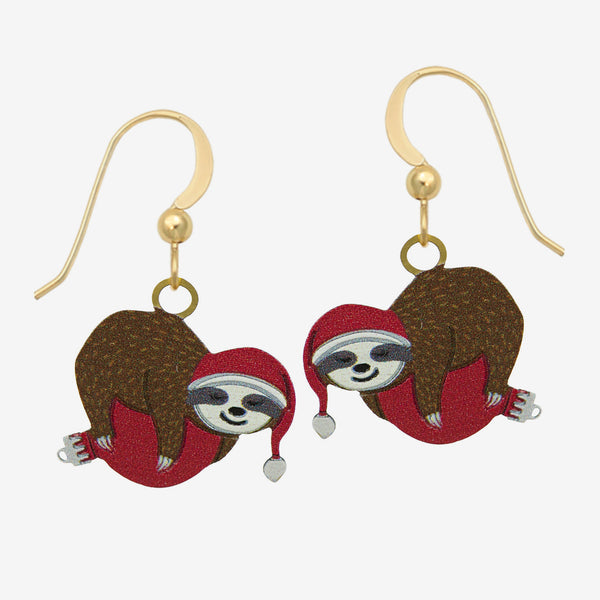 Sienna Sky Earrings: Sloth with Sack