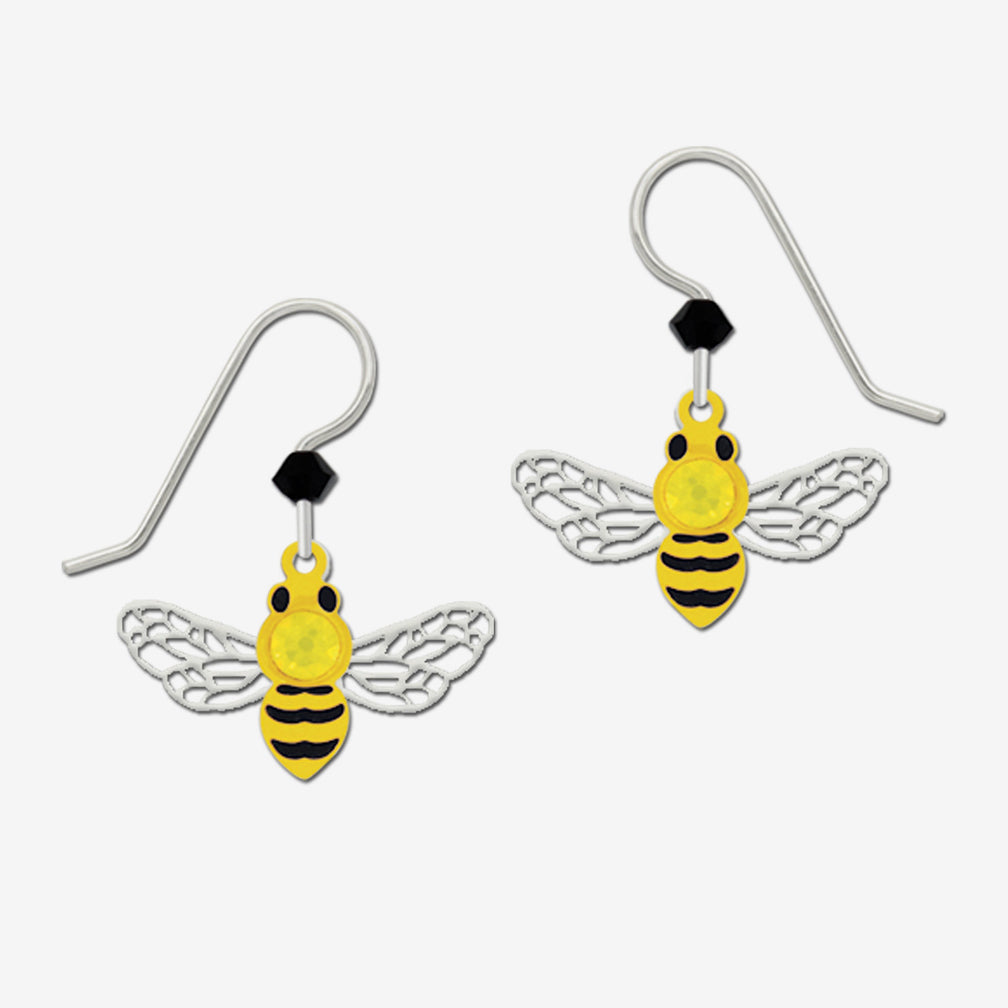 Sienna Sky Earrings: 2-Part Bee with Wings